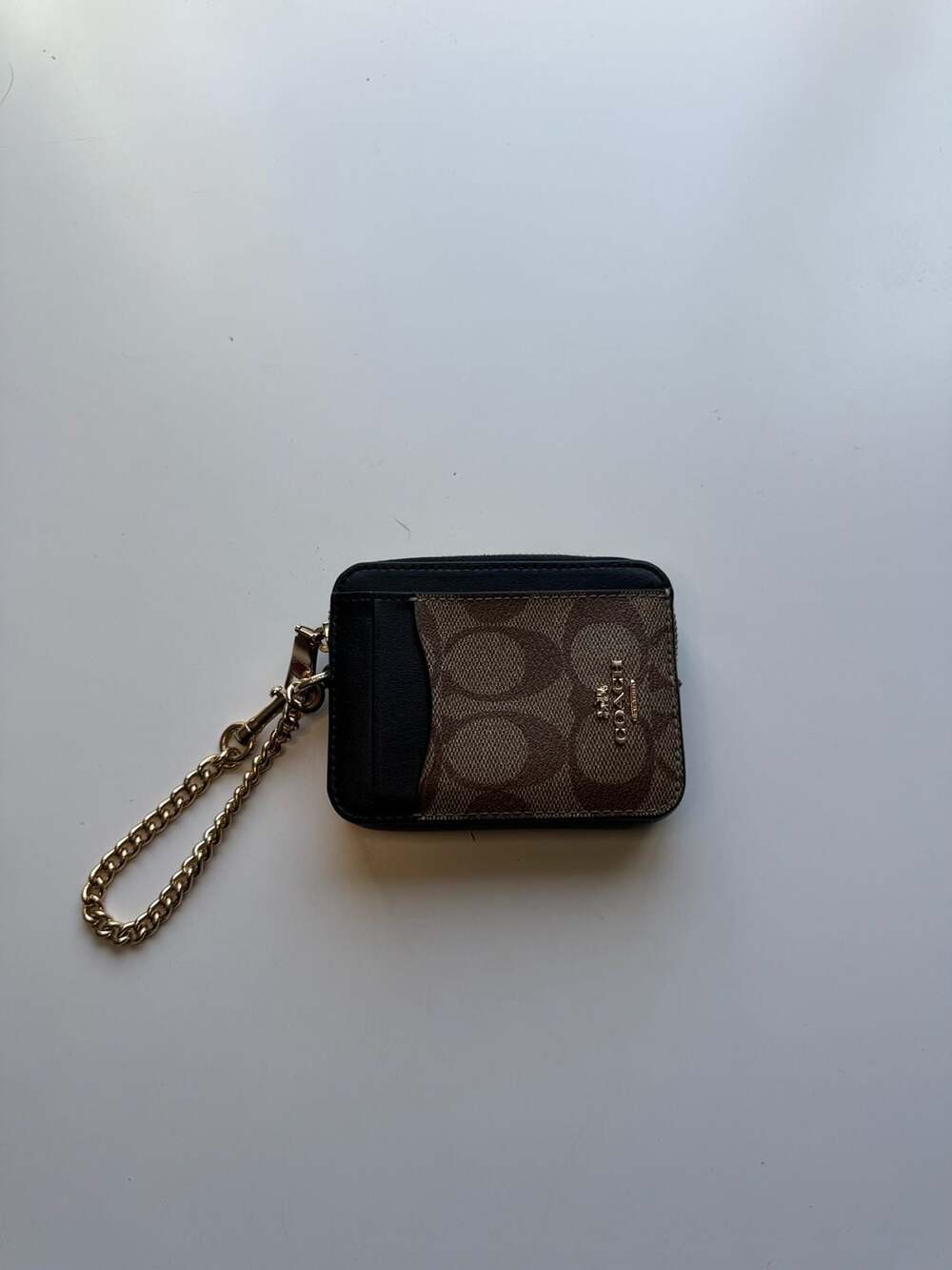 Coach Zip Card Case In Signature Canvas